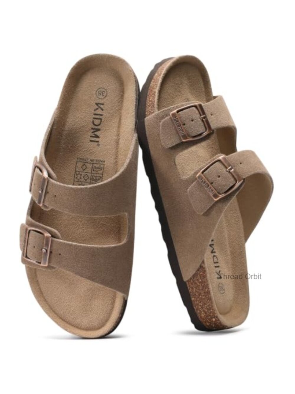 Cork Footbed Slide Sandals with Arch Support & Memory Foam